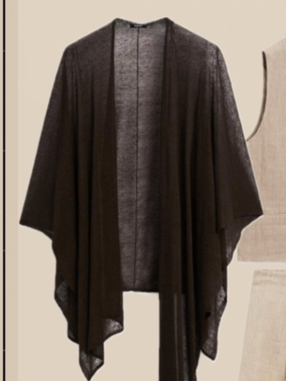 Massimo Dutti Womens Cape Blouse Shirt Brown Linen Medium 5767/713 NWT